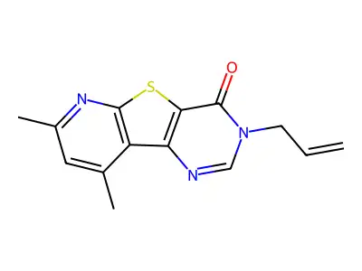 3-allyl-7,9-dimethylpyrido[3',2':4,5]thieno[3,2-d]pyrimidin-4(3H)-one structure