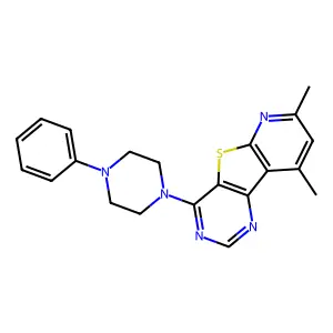 7,9-Dimethyl-4-(4-phenylpiperazino)pyrido[3',2':4,5]thieno[3,2-d]pyrimidine structure