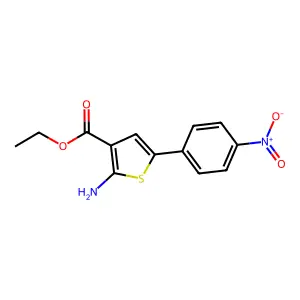 Ethyl 2-amino-5-{4-nitrophenyl}-3-thiophenecarboxylate structure