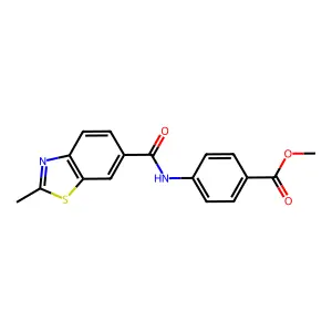 4-[[(2-Methyl-1,3-benzothiazol-6-yl)-oxomethyl]amino]benzoic acid methyl ester structure