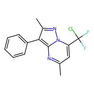 7-[Chloro(difluoro)methyl]-2,5-dimethyl-3-phenylpyrazolo[1,5-a]pyrimidine structure