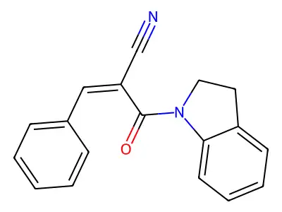 2-(2,3-dihydro-1H-indole-1-carbonyl)-3-phenylprop-2-enenitrile structure