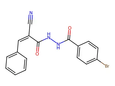 N'-(4-bromobenzoyl)-2-cyano-3-phenylprop-2-enehydrazide structure