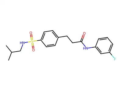 N-(3-fluorophenyl)-3-{4-[(isobutylamino)sulfonyl]phenyl}propanamide structure