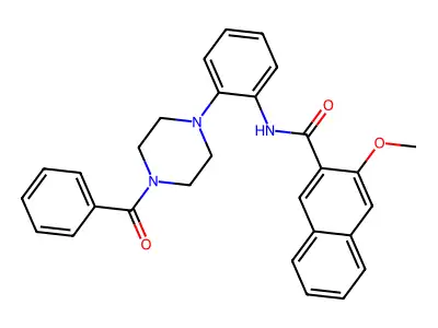 N-[2-(4-benzoylpiperazin-1-yl)phenyl]-3-methoxynaphthalene-2-carboxamide structure