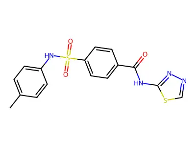 4-[(4-methylphenyl)sulfamoyl]-N-(1,3,4-thiadiazol-2-yl)benzamide structure