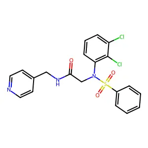 2-[2,3-dichloro(phenylsulfonyl)anilino]-N-(4-pyridinylmethyl)acetamide structure