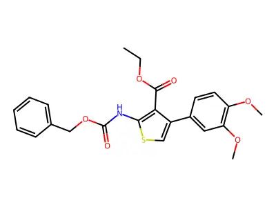 Ethyl 4-(3,4-dimethoxyphenyl)-2-[[(phenylmethoxy)carbonyl]amino]-3-thiophenecarboxylate structure