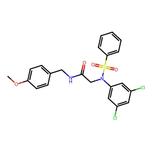 2-[3,5-dichloro(phenylsulfonyl)anilino]-N-(4-methoxybenzyl)acetamide structure
