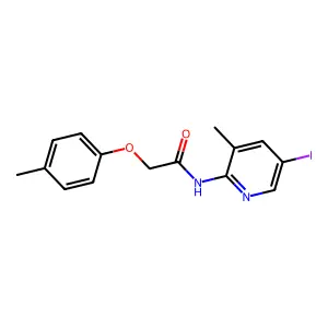 N-(5-iodo-3-methylpyridin-2-yl)-2-(4-methylphenoxy)acetamide structure
