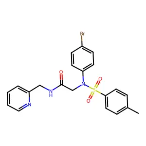 2-{4-bromo[(4-methylphenyl)sulfonyl]anilino}-N-(2-pyridinylmethyl)acetamide structure