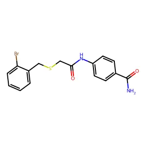 4-({[(2-Bromobenzyl)sulfanyl]acetyl}amino)benzamide structure