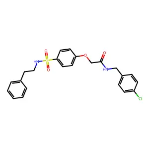 N-(4-chlorobenzyl)-2-(4-{[(2-phenylethyl)amino]sulfonyl}phenoxy)acetamide structure