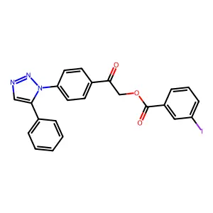 [2-Oxo-2-[4-(5-phenyltriazol-1-yl)phenyl]ethyl] 3-iodobenzoate structure