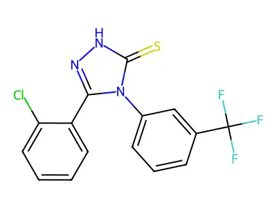 5-(2-chlorophenyl)-4-[3-(trifluoromethyl)phenyl]-4H-1,2,4-triazole-3-thiol structure