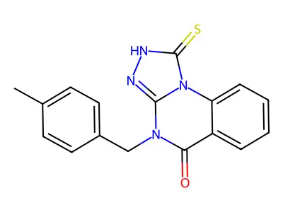 4-[(4-methylphenyl)methyl]-1-sulfanyl-4H,5H-[1,2,4]triazolo[4,3-a]quinazolin-5-one structure