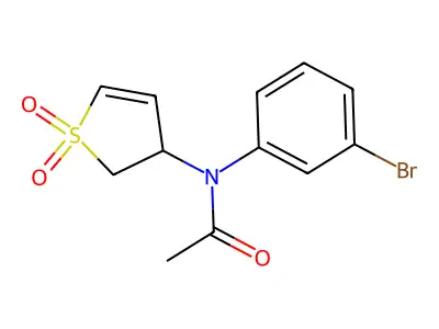 N-(3-bromophenyl)-N-(1,1-dioxido-2,3-dihydro-3-thienyl)acetamide structure