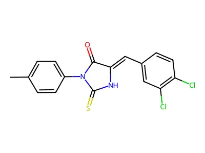5-(3,4-Dichloro-benzylidene)-2-thioxo-3-p-tolyl-imidazolidin-4-one structure