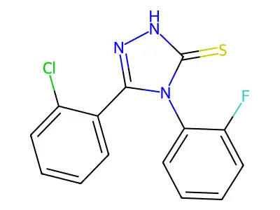 5-(2-chlorophenyl)-4-(2-fluorophenyl)-4H-1,2,4-triazole-3-thiol structure
