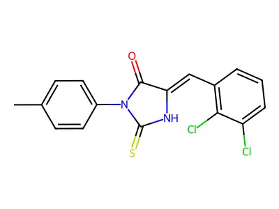 5-[(2,3-dichlorophenyl)methylidene]-3-(4-methylphenyl)-2-sulfanylideneimidazolidin-4-one structure