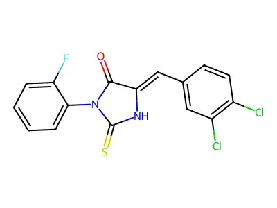 5-(3,4-Dichlorobenzylidene)-3-(2-fluorophenyl)-2-thioxoimidazolidin-4-one structure