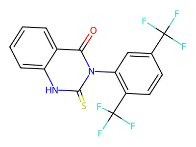 3-[2,5-Bis(trifluoromethyl)phenyl]-2-sulfanyl-3,4-dihydroquinazolin-4-one structure