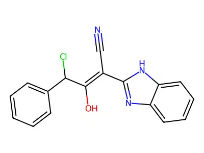 2-(1H-benzimidazol-2-yl)-4-chloro-3-hydroxy-4-phenylbut-2-enenitrile structure