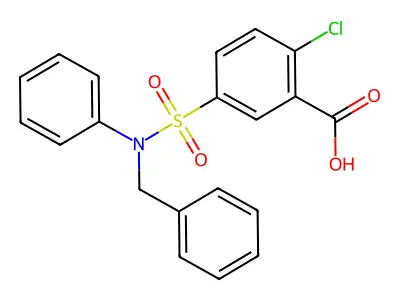 5-[Benzyl(phenyl)sulfamoyl]-2-chlorobenzoic acid structure