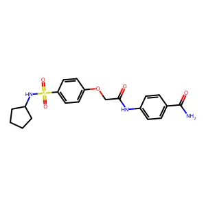 4-[[2-[4-(Cyclopentylsulfamoyl)phenoxy]acetyl]amino]benzamide structure