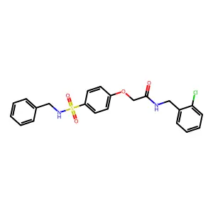 2-{4-[(benzylamino)sulfonyl]phenoxy}-N-(2-chlorobenzyl)acetamide structure