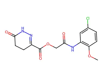 [2-(5-chloro-2-methoxyanilino)-2-oxoethyl] 6-oxo-4,5-dihydro-1H-pyridazine-3-carboxylate structure