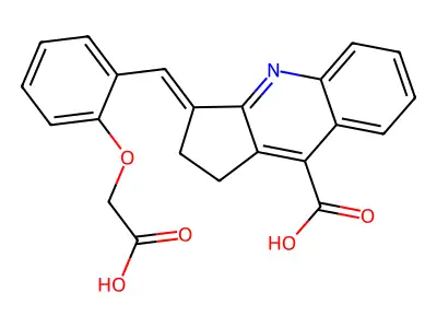 3-(2-Carboxymethoxy-benzylidene)-2,3-dihydro-1H-cyclopenta[b]quinoline-9-carboxylic acid structure