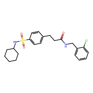 N-(2-chlorobenzyl)-3-[4-(cyclohexylsulfamoyl)phenyl]propanamide structure