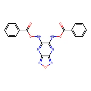 [[5-(Benzoyloxyamino)-[1,2,5]oxadiazolo[3,4-b]pyrazin-6-yl]amino] benzoate structure