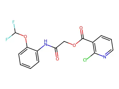 {[2-(Difluoromethoxy)phenyl]carbamoyl}methyl 2-chloropyridine-3-carboxylate structure