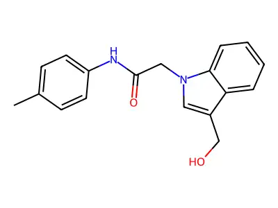 2-[3-(hydroxymethyl)-1H-indol-1-yl]-N-(4-methylphenyl)acetamide structure