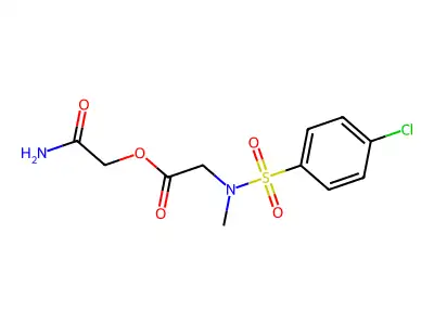 N-((4-Chlorophenyl)sulfonyl)-N-methylglycine 2-amino-2-oxoethyl ester structure