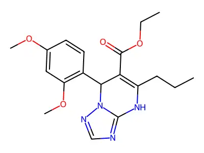 ethyl 7-(2,4-dimethoxyphenyl)-5-propyl-4,7-dihydro[1,2,4]triazolo[1,5-a]pyrimidine-6-carboxylate structure
