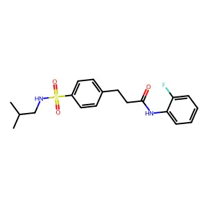 N-(2-fluorophenyl)-3-{4-[(isobutylamino)sulfonyl]phenyl}propanamide structure
