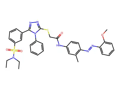 Acetamide, 2-[[5-[3-[(diethylamino)sulfonyl]phenyl]-4-phenyl-4H-1,2,4-triazol-3-yl]thio]-N-[4-[2-(2-methoxyphenyl)diazenyl]-3-methylphenyl]- structure
