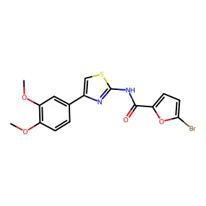5-bromo-N-[4-(3,4-dimethoxyphenyl)-1,3-thiazol-2-yl]furan-2-carboxamide structure
