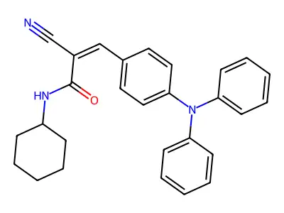 2-cyano-N-cyclohexyl-3-[4-(diphenylamino)phenyl]prop-2-enamide structure