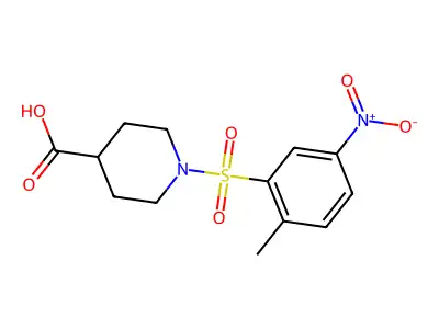 1-(2-Methyl-5-nitrobenzenesulfonyl)piperidine-4-carboxylic acid structure