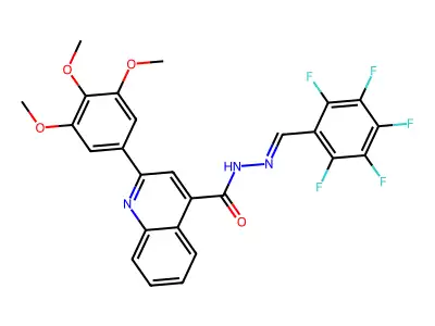 2-(3,4,5-Trimethoxyphenyl)-4-quinolinecarboxylic acid 2-[(2,3,4,5,6-pentafluorophenyl)methylene]hydrazide structure