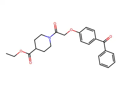 Ethyl 1-[2-(4-benzoylphenoxy)acetyl]piperidine-4-carboxylate structure
