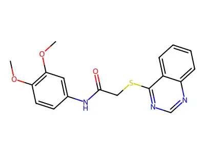 N-(3,4-dimethoxyphenyl)-2-(quinazolin-4-ylsulfanyl)acetamide structure