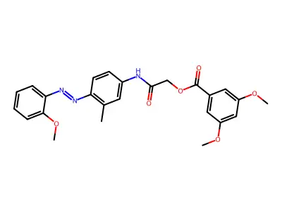 Benzoic acid, 3,5-dimethoxy-, 2-[[4-[2-(2-methoxyphenyl)diazenyl]-3-methylphenyl]amino]-2-oxoethyl ester structure