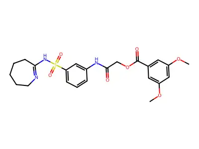 [2-oxo-2-[3-(3,4,5,6-tetrahydro-2H-azepin-7-ylsulfamoyl)anilino]ethyl] 3,5-dimethoxybenzoate structure