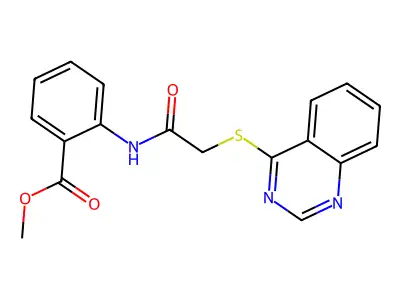 Methyl 2-[2-(quinazolin-4-ylsulfanyl)acetamido]benzoate structure