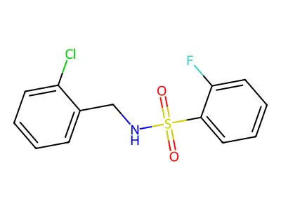 N-[(2-chlorophenyl)methyl]-2-fluorobenzene-1-sulfonamide structure